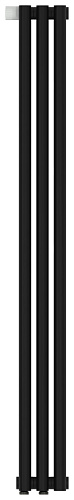 Радиатор Сунержа 31-0310-1203 Эстет-1 отопительный н/ж EU50 левый 1200х135 мм/ 3 секции, матовый черный