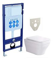 Комплект Aquatek SET Амадео: рама Standard INS-0000012 (без клавиши и крепежа) + унитаз AQ1163-00 с тонким сиденьем Soft-close, белый