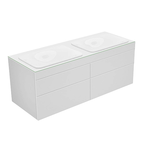Тумба Keuco 31575270000 Edition 400 под умывальник 140х53.5 см, белый/стекло белое матовое купить недорого в интернет-магазине Керамос