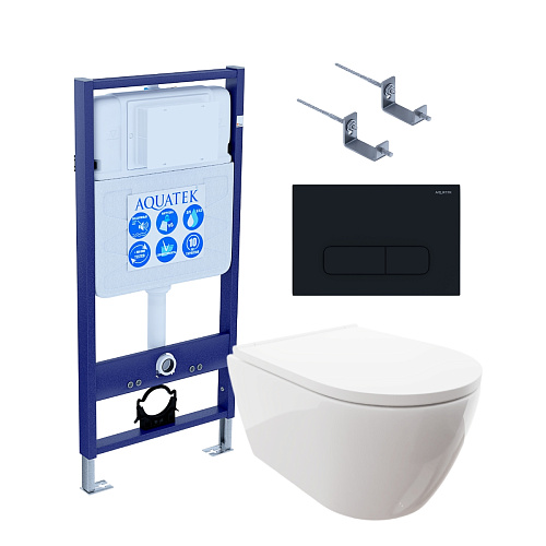 Инсталляция с подвесным унитазом Aquatek Поларис SET AQUATEK ПОЛАРИС-017 4в1