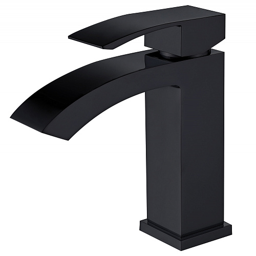 Смеситель ABBER AF8610B Wasserfall для раковины, черный матовый Смеситель ABBER AF8610B Wasserfall для раковины, черный матовый