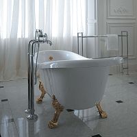 Globo PA102bi/oro  Paestum Ванна отдельностоящая 170х80см, с ножками, ванна: белая, ножки: золото