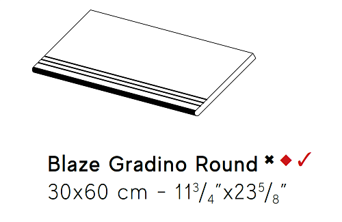 Ступень AtlasConcorde BLAZE BLAZECortenGradinoRoundAng.Sx30x60 купить недорого в интернет-магазине Керамос