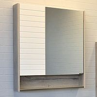 Зеркальный шкаф Comforty 00-00004755 Клеон 75х80 см, дуб дымчатый/белый