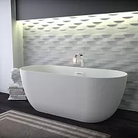 Knief 0600-609-01  Lotus Ванна отдельност. из мат-ла Stone 170х75х63 см, с щелев.перелив и выпуск Click-Clack (без ручек), цвет бел. матов.