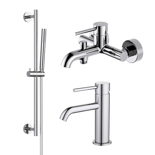 Комплект Aquatek AQ1330CR Европа для ванной Set 3 в 1 (AQ1310CR + AQ1340CR + AQ2012CR), хром