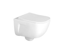 Унитаз Aquatek AQ2012-00 Дива безободковый 51х35 см, тонкое сиденье с механизмом плавного закрывания, белый