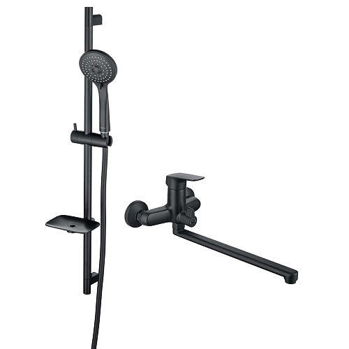 Комплект Aquatek AQ1033MB Вега для ванной Set 2 в 1 (AQ1042MB + AQ2011MB), черный матовый