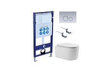 Комплект: Унитаз, Инсталляция, Кнопка смыва Aquatek Мия SET AQUATEK МИЯ-019 4в1