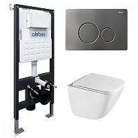 Инсталляция с подвесным унитазом Abber Rechteck AC1220TC-AC0105-AC0121NG