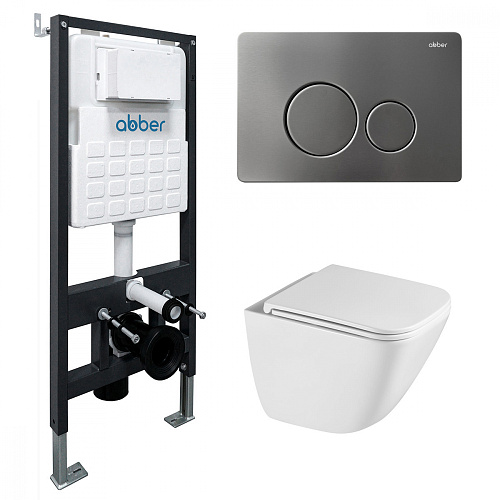 Инсталляция с подвесным унитазом Abber Rechteck AC1220TC-AC0105-AC0121NG купить недорого в интернет-магазине Керамос Инсталляция с подвесным унитазом Abber Rechteck AC1220TC-AC0105-AC0121NG купить недорого в интернет-магазине Керамос