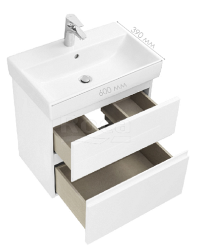 Сет № 1912 ZRU9307635, Тумба с раковиной (White Matt)