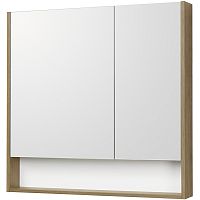 Зеркальный шкаф Акватон 1A252302SDZ90 Сканди 90, 85х85 см, белый,дуб рустикальный