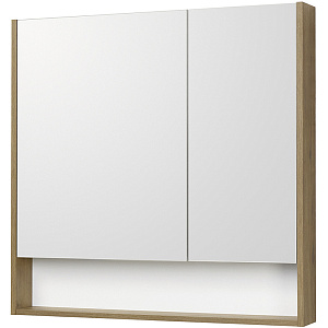 Зеркальный шкаф Акватон 1A252302SDZ90 Сканди 90, 85х85 см, белый,дуб рустикальный