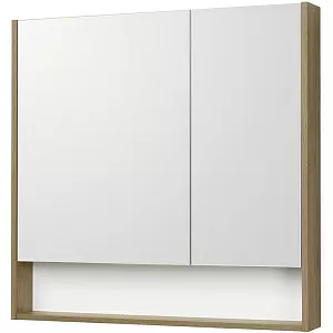 Зеркальный шкаф Акватон 1A252302SDZ90 Сканди 90, 85х85 см, белый,дуб рустикальный