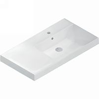 Раковина Kerama Marazzi CU.wb.90Rh Cubo подвесная/мебельная 90х48 см, правая, белый глянец Раковина Kerama Marazzi CU.wb.90Rh Cubo подвесная/мебельная 90х48 см, правая, белый глянец