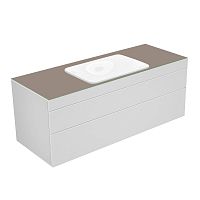 Тумба Keuco 31573730000 Edition 400 под умывальник 140х53.5 см, белый/стекло матовое трюфель