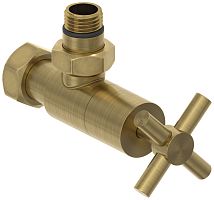 Вентиль Сунержа 051-1408-1234 угловой, (крест) G 1/2" НР х G 3/4" НГ, состаренная латунь