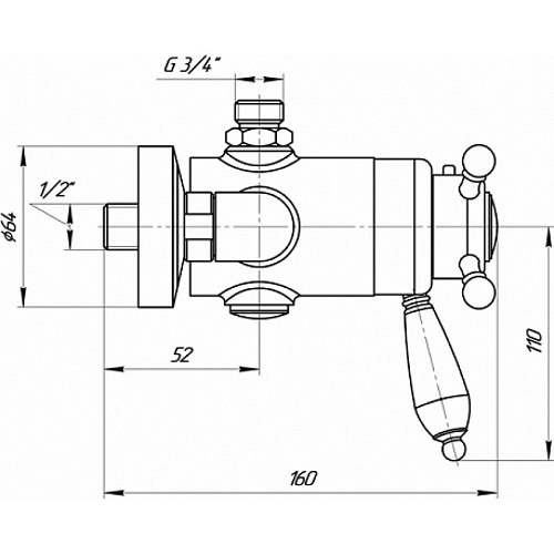 Смеситель термостатический для душа Migliore ML.KNG-20302.CR Смеситель термостатический для душа Migliore ML.KNG-20302.CR