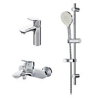 Набор смесителей AM.PM F4098000 Like, для ванной комнаты 3 в 1, хром