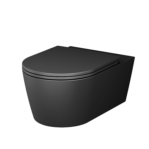 Унитаз AM.PM C8F1701MBSC Func, подвесной 38х54 см, FlashClean с сиденьем микролифт, черный матовый