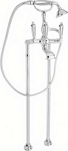 Смеситель Cezares FIRST-VDP-01-M для ванны, с ручным душем, напольный, хром,ручки металл