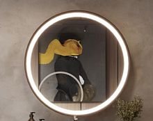 Зеркало Creavit RY1085.01.AA Rayas подвесное 85х85 см, антрацит