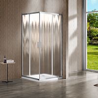 Душевой уголок Vincea VSS-1G1112CH Garda, 120х110 см, профиль хром/стекло шиншилла