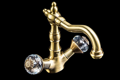 Смеситель Boheme 312-FL Flora для умывальника, высокий, бронза