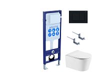 Комплект: Унитаз, Инсталляция, Кнопка смыва Aquatek Оберон SET AQUATEK ОБЕРОН T-012 4в1