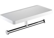 Бумагодержатель Aquatek AQ4919CR Европа двойной с полкой, хром