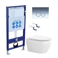 Инсталляция с подвесным унитазом Aquatek Лея SET AQUATEK ЛЕЯ cm-018 4в1