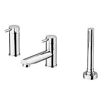 Смеситель Gattoni 2203/22С0cr Easy для ванны на 3 отв. переключатель/ смеситель/ ручной душ, цвет: хром