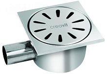 Трап Creavit FS112 для душа 10х10 см, с боковым выпуском, хром