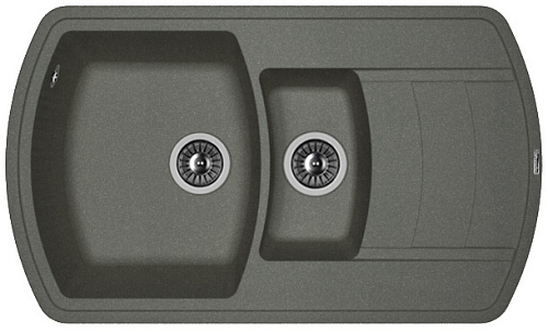Мойка для кухни Florentina 20.205.D0860.102 Нире 86х51 см, с крылом, черная снят с производства