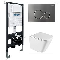 Инсталляция с подвесным унитазом Abber Rechteck AC1219TC-AC0105-AC0121NG