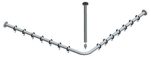 Набор штанг Keuco 14937010900 Plan для душевых занавесок, хром Набор штанг Keuco 14937010900 Plan для душевых занавесок, хром