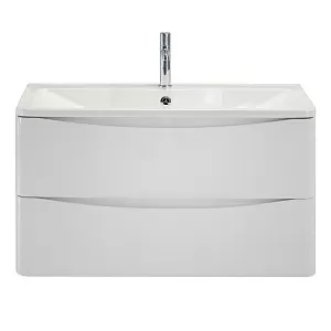 База BelBagno ACQUA-900-2C-SO-BL под раковину 90х45 см, подвесная, Bianco Lucido (белый глянец)