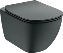 Унитаз Ideal Standard T4665V3 IdealMood подвесной 36.5х53.5 см, безободковый, с сиденьем микролифт, матовый черный Унитаз Ideal Standard T4665V3 IdealMood подвесной 36.5х53.5 см, безободковый, с сиденьем микролифт, матовый черный