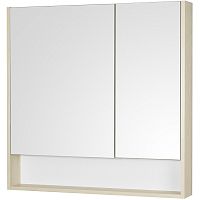 Зеркальный шкаф Акватон 1A252302SDB20 Сканди 90, 85х85 см, белый/дуб верона купить недорого в интернет-магазине Керамос