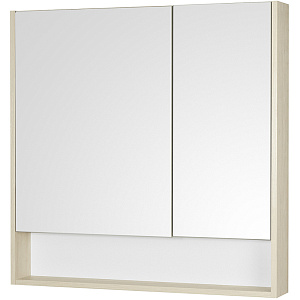Зеркальный шкаф Акватон 1A252302SDB20 Сканди 90, 85х85 см, белый,дуб верона