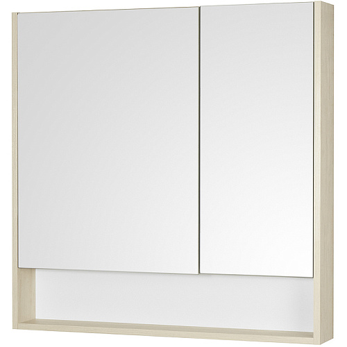Зеркальный шкаф Акватон 1A252302SDB20 Сканди 90, 85х85 см, белый,дуб верона купить недорого в интернет-магазине Керамос