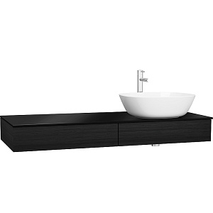 Тумба Vitra 65682 Origin для раковины 120х48 см, подвесная, правосторонняя, Black oak (черный дуб)