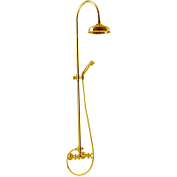 Cisal AC00405124  Arcana Душевой комплект: смеситель, стойка с верхним душем, лейка+шланг, цвет золото