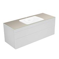 Тумба Keuco 31573740100 Edition 400 под умывальник 140х53.5 см, белый/стекло глянцевое кашемир