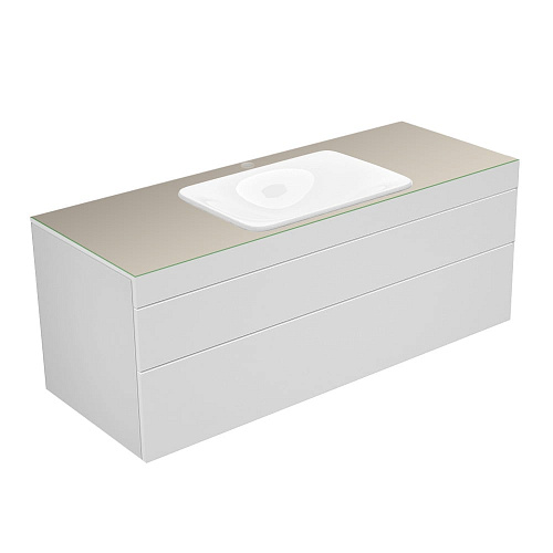 Тумба Keuco 31573740100 Edition 400 под умывальник 140х53.5 см, белый/стекло глянцевое кашемир купить недорого в интернет-магазине Керамос