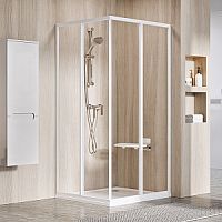 Душевая дверь Ravak 14V40102Z1 SRV2-80 S раздвижная Supernova, белый + тpанспаpент