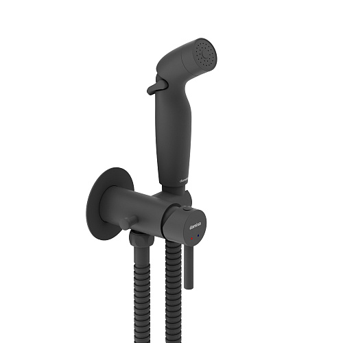 Смеситель Damixa 211000300 Option встраиваемый, с гигиеническим душем и крючком, черный