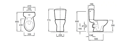 Унитаз напольный Jacob Delafon Brive 15541K-00 купить недорого в интернет-магазине Керамос