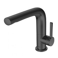 Смеситель Keuco 51505130100 Edition 400 для умывальника однорычажный, излив 15 см, хром черный шлифованный